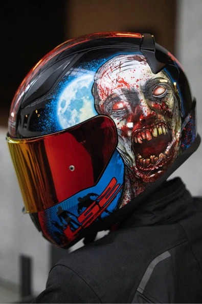 LS2 RAPID 2 ZOMBIE SİYAH-KIRMIZI KASK ürün görseli