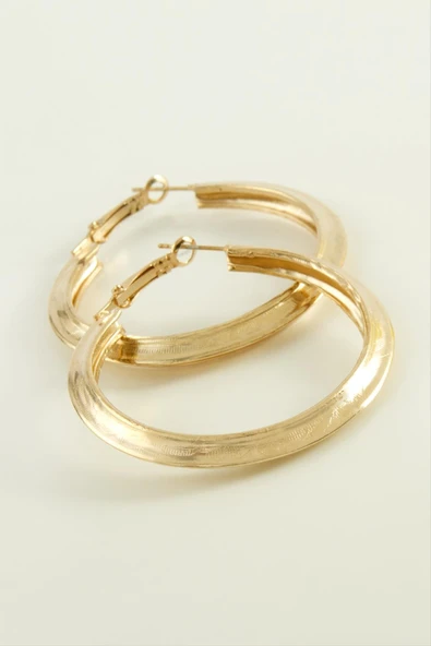 Oval Halka Küpe 4 cm ürün görseli