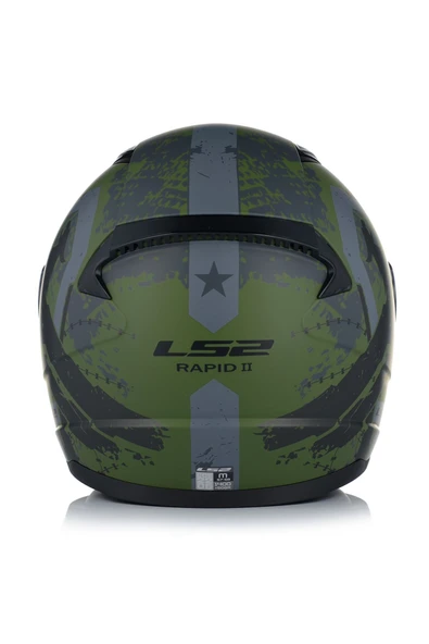 LS2 RAPID II THUNDER BIRDS MAT YEŞİL MOTOSİKLET KASKI MAVİ CAMLI - Resim 6