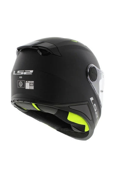 LS2 FF812 KID MAT SİYAH  ÇOCUK KAPALI MOTOSİKLET KASKI - Resim 4