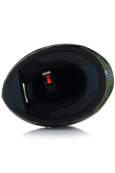 LS2 RAPID II THUNDER BIRDS MAT YEŞİL MOTOSİKLET KASKI SİYAH CAMLI - Resim 6