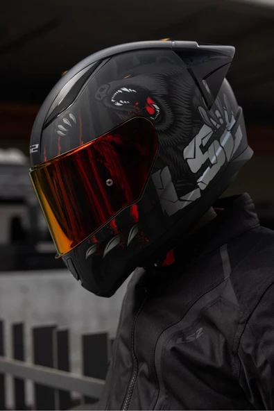 LS2 RAPID 2 RACE CLAWN KAPALI MOTOSİKLET KASKI KIRMIZI CAMLI ürün görseli