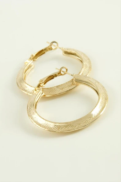 Noktalı Halka Küpe 4 cm - Resim 2