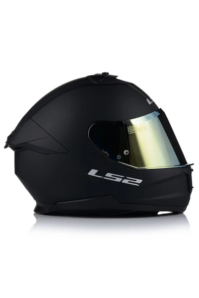 LS2 Stream 2 Mat Siyah Kapalı Motosiklet Kaskı Gold Camlı - Resim 5