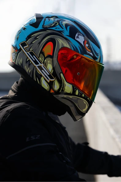 LS2 RAPID 2 NEO MAVİ-MOR KASK - Resim 7