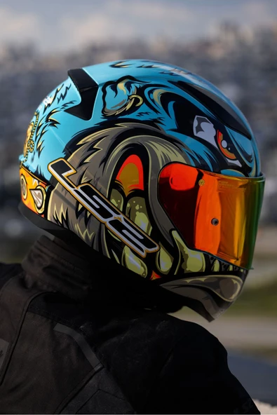 LS2 RAPID 2 NEO MAVİ-MOR KASK - Resim 5