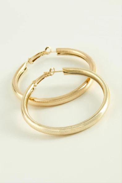 Noktalı Halka Küpe 4,5 cm - Resim 2