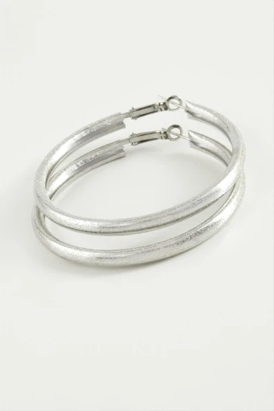 Simli Boru Halka Küpe 4,5 cm ürün görseli