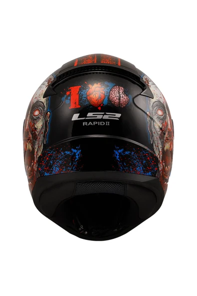 LS2 Rapıd 2 Zombıe Kapalı Motosiklet Kaskı  Gökkuşağı Camlı - Resim 3