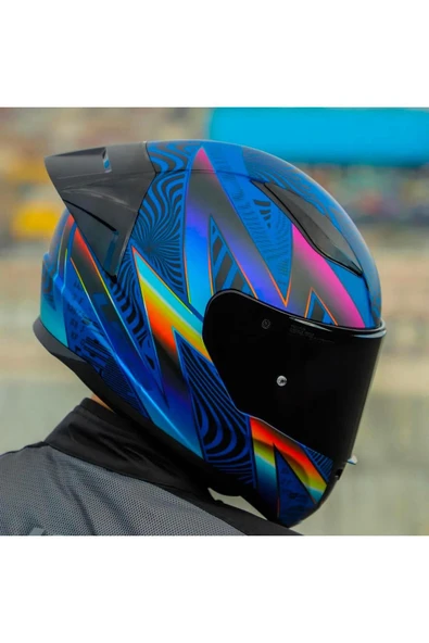 LS2 Rapid 2 Optik Race Full Face Motosiklet Kaskı Yarış Spoiler Siyah Vizörlü ürün görseli