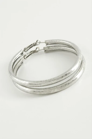 Noktalı Boru Halka Küpe 5 cm ürün görseli