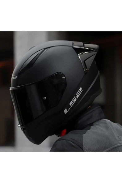 LS2 Rapıd 2 Race Mat Siyah Full Face Motosiklet Kaskı Siyah Camlı ürün görseli