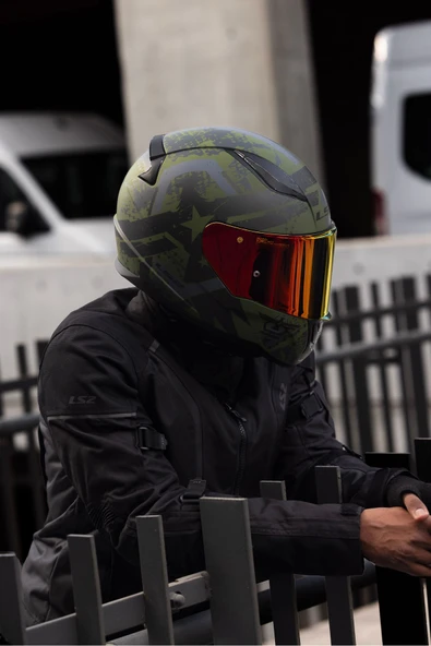 LS2 RAPID 2 THUNDER BIRDS MAT YEŞİL-SİYAH-GRİ KASK - Resim 6