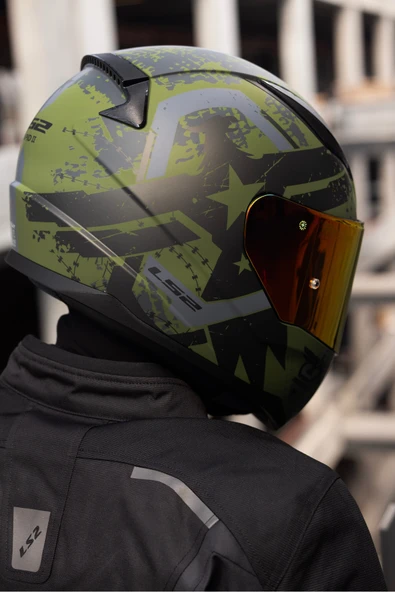 LS2 RAPID 2 THUNDER BIRDS MAT YEŞİL-SİYAH-GRİ KASK - Resim 7