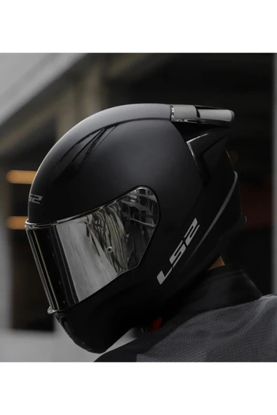 LS2 Rapıd 2 Race Mat Siyah Fullface Motosiklet Kaskı Gri Camlı - Resim 3