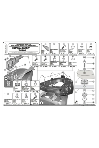 Kappa K225hondaxl700transalp(08-13)arkaçantataşıyıcı - Resim 2