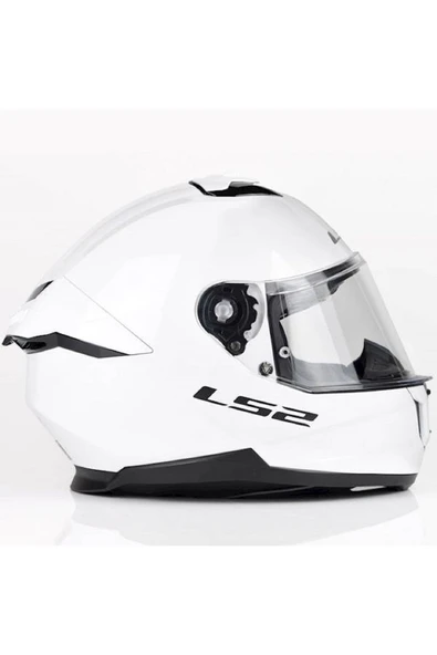 LS2 Stream 2 Beyaz Kapalı Motosiklet Kaskı Şeffaf Camlı - Resim 3