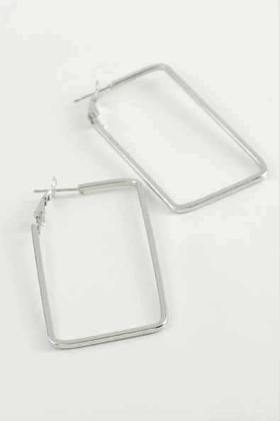 Dikdörtgen Halka Küpe 7 cm - Resim 2