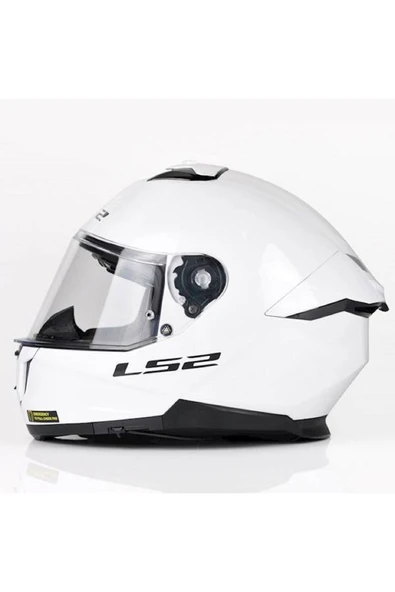 LS2 Stream 2 Beyaz Kapalı Motosiklet Kaskı Şeffaf Camlı - Resim 2