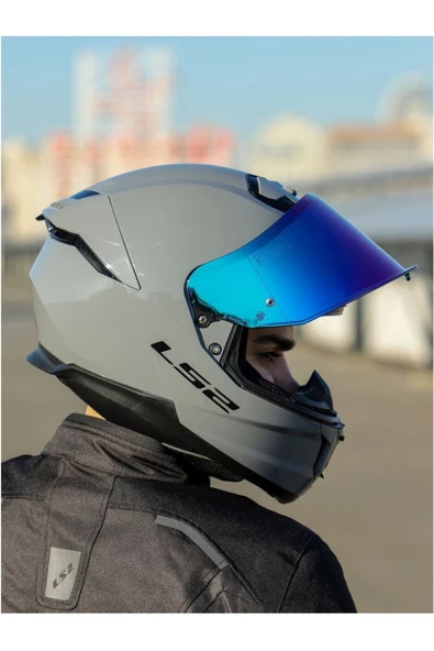 LS2 Stream 2 Nardo Gri Full Face Motosiklet Kaskı Gökkuşağı Camlı - Resim 5