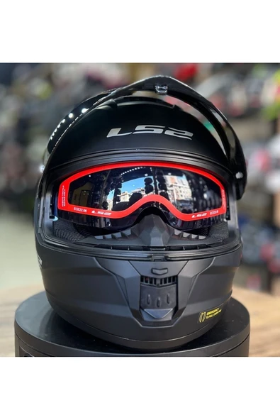 LS2 Stream 2 Mat Siyah Kapalı Motosiklet Kaskı Gri Camlı - Resim 5