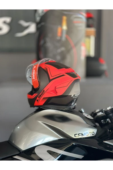 LS2 Storm 2 Faster Mat Kırmızı-tıtanıum Motosiklet Kaskı Ecr 22.06 Sertifikalı - Resim 3