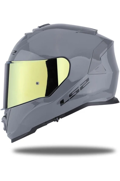 LS2 Storm 2 Nardo Gri  Full Face Motosiklet Kaskı Gold Camlı - Resim 4