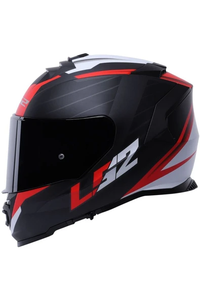 LS2 Storm 2 Nerve Kırmızı  Full Face  Motosiklet Kaskı Siyah Camlı - Resim 6