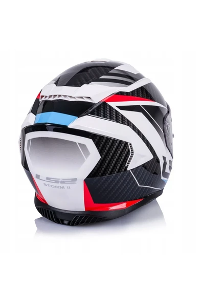 LS2 Storm 2 Racer Beyaz Kapalı Motosiklet Kaskı Gökkuşağı Camlı - Resim 5