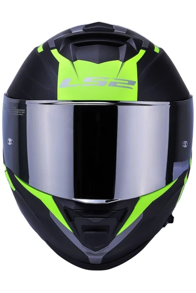 LS2 Storm 2 Nerve Neon Sarı Kapalı Motosiklet Kaskı Gri Camlı - Resim 2