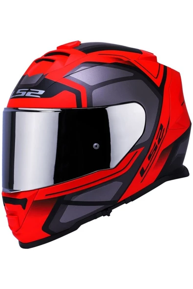 LS2 Storm 2 Faster Mat Kırmızı Fullface Motosiklet Kaskı Gri Camlı ürün görseli