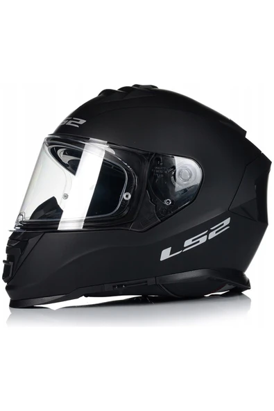 LS2 Storm 2 Mat Siyah Full Face Motosiklet Kaskı Şefaf Camlı - Resim 2
