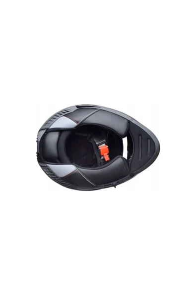 LS2 Storm 2 Mat Siyah Kapalı Motosiklet Kaskı Mavi Camlı - Resim 4