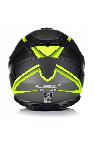 LS2 Storm 2 Nerve Neon Sarı  Kapalı Motosiklet Kaskı Gökküşağı Camlı - Resim 4