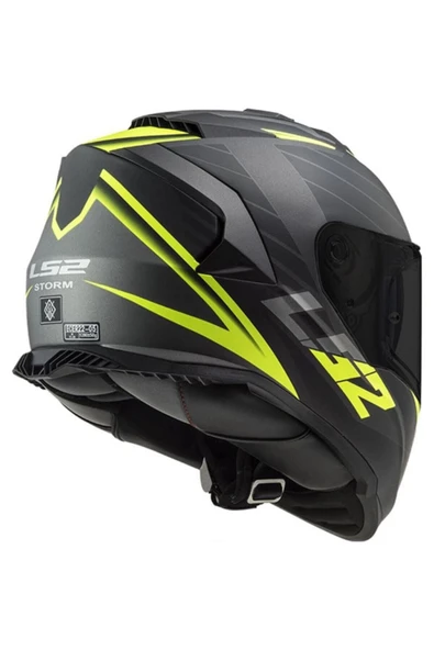 LS2 Unisex Sarı Storm 2 Nerve Mat Kask - Resim 2