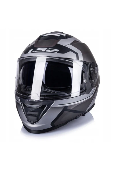 LS2 Storm 2 Faster Mat Tıtanıum Kapalı Motosiklet Kaskı Mavi Camlı - Resim 6