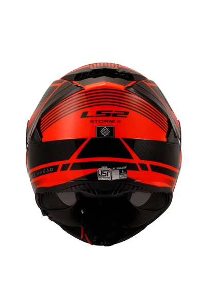 LS2 Storm 2 Dodger Neon Turuncu Kapalı Motosiklet Kaskı Siyah Camlı - Resim 4