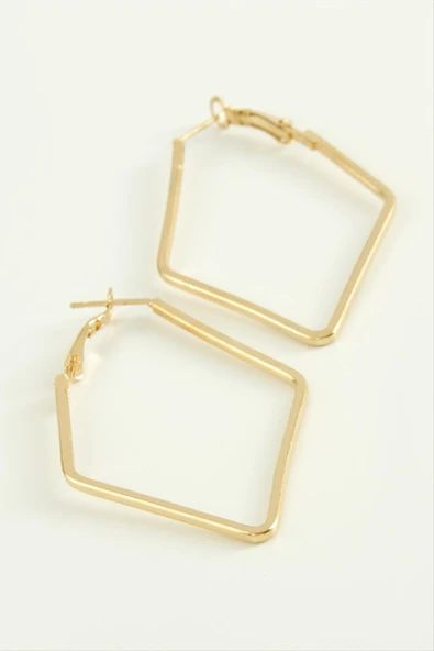 Dörtgen Halka Küpe 6 cm ürün görseli