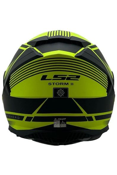 LS2 Storm 2 Dodger Neon Sarı Full Face  Motosiklet Kaskı Siyah Camlı - Resim 4