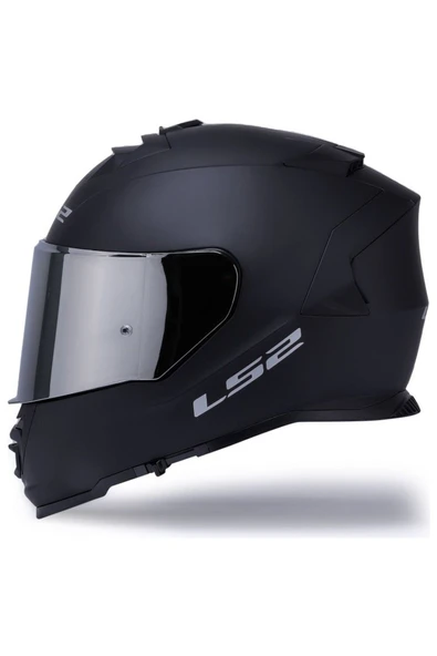 LS2 Storm 2 Mat Siyah Full Face Motosiklet Kaskı Gri Camlı - Resim 2