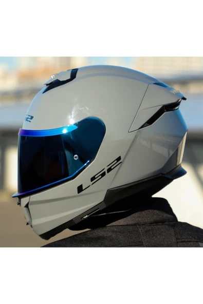 LS2 Stream 2 Nardo Gri Full Face Motosiklet Kaskı Mavi Camlı - Resim 4