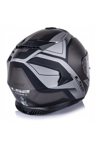 LS2 Storm 2 Faster Mat Tıtanıum Kapalı Motosiklet Kaskı Mavi Camlı - Resim 5