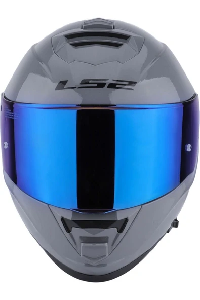 LS2 Storm 2 Nardo Gri  Full Face Motosiklet Kaskı Mavi Camlı - Resim 2