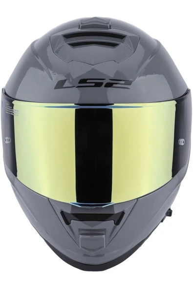 LS2 Storm 2 Nardo Gri  Full Face Motosiklet Kaskı Gold Camlı - Resim 3