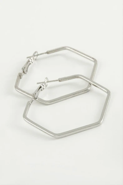 Beşgen Halka Küpe 4 cm ürün görseli 1