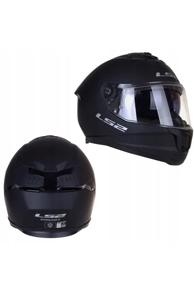 LS2 Stream 2 Mat Siyah Kapalı Motosiklet Kaskı ürün görseli