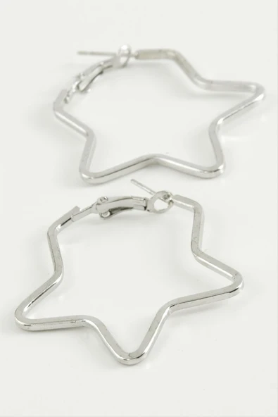 Yıldız Halka Küpe 4,5 cm - Resim 2