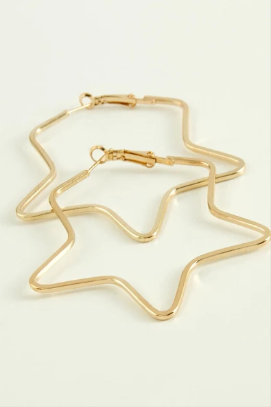 Yıldız Halka Küpe 5,5 cm - Resim 2