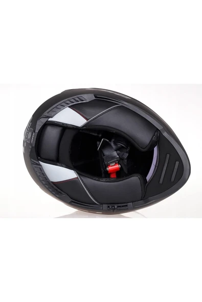 LS2 Storm 2 Mat Siyah Kapalı Motosiklet Kaskı Gri Camlı - Resim 4