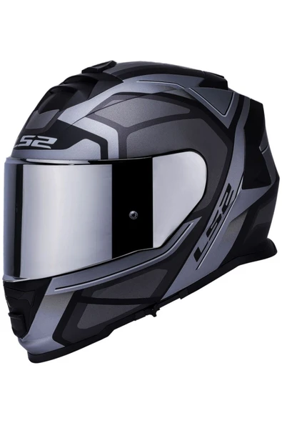 LS2 Storm 2 Faster Mat Tıtanıum Kapalı Motosiklet Kaskı Gri Camlı ürün görseli